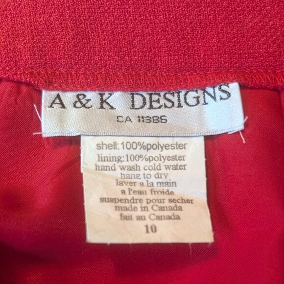 Vintage A & K Designs long red skirt - size 10 - Picture 7 of 7
